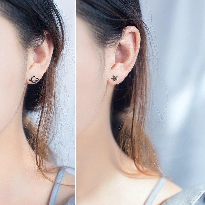 tiny black stud earrings