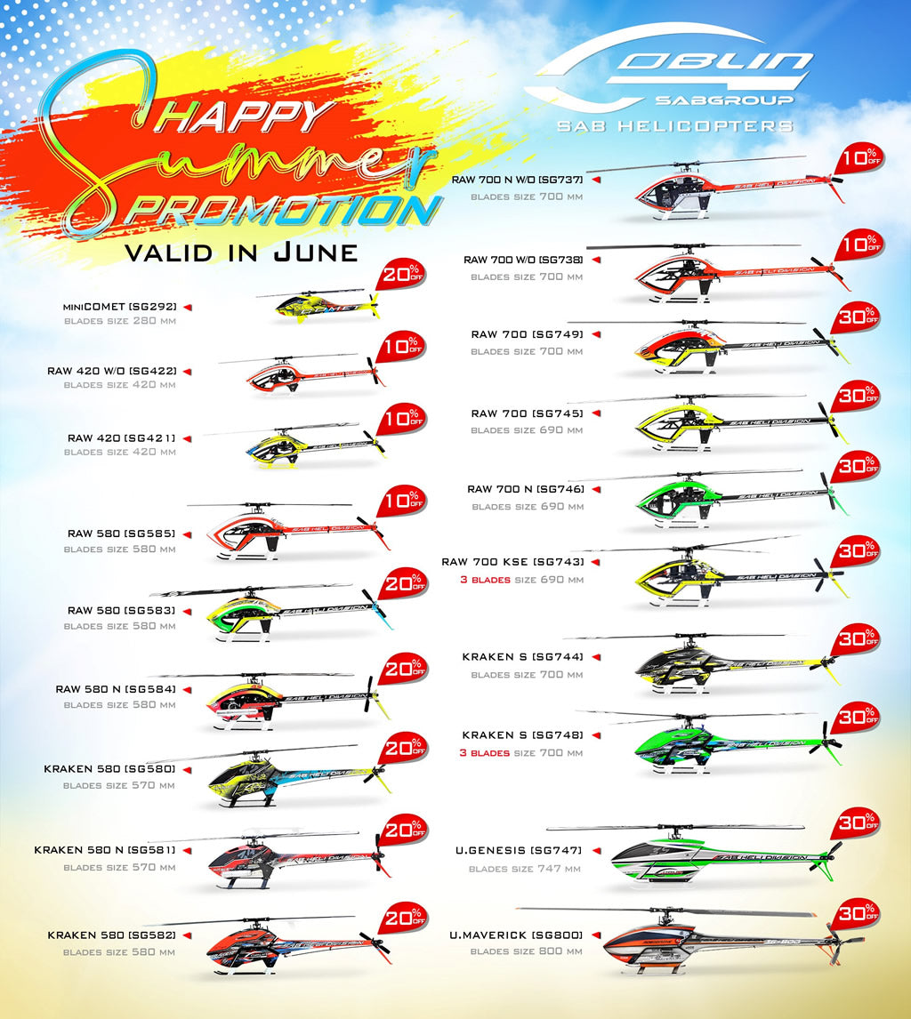 SAB Helicopter Kits June Promotion