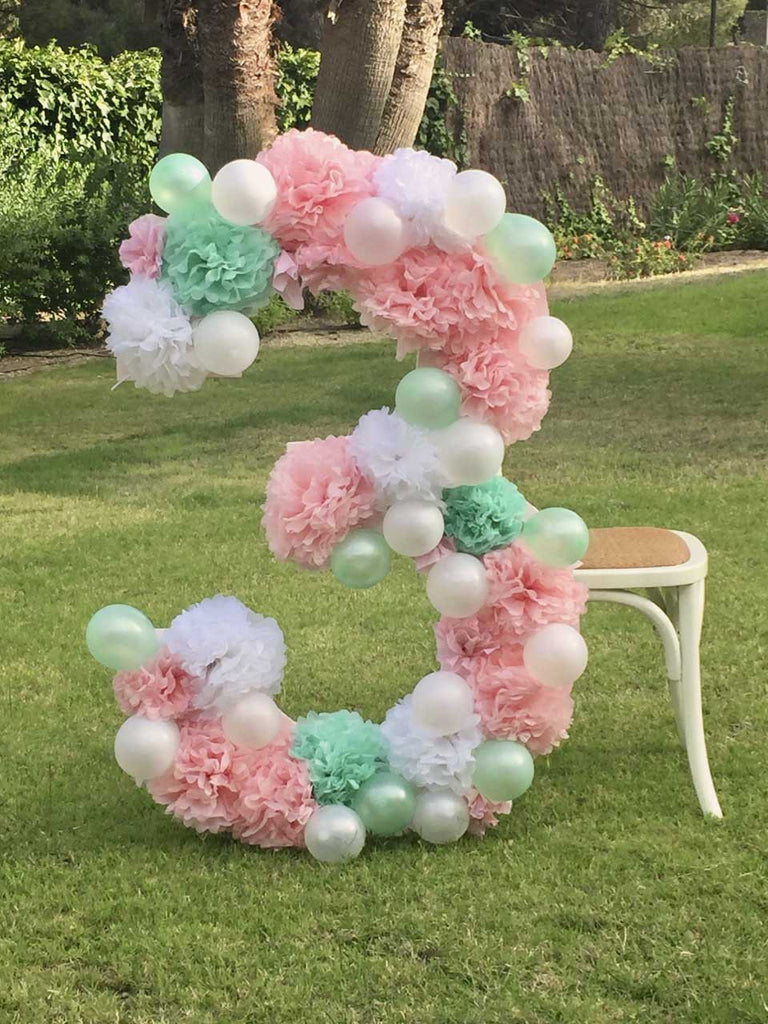 Globos Decoracion De Cumpleaños Fiestas Para 1 Año Niña Numero Rosados  Unicornio