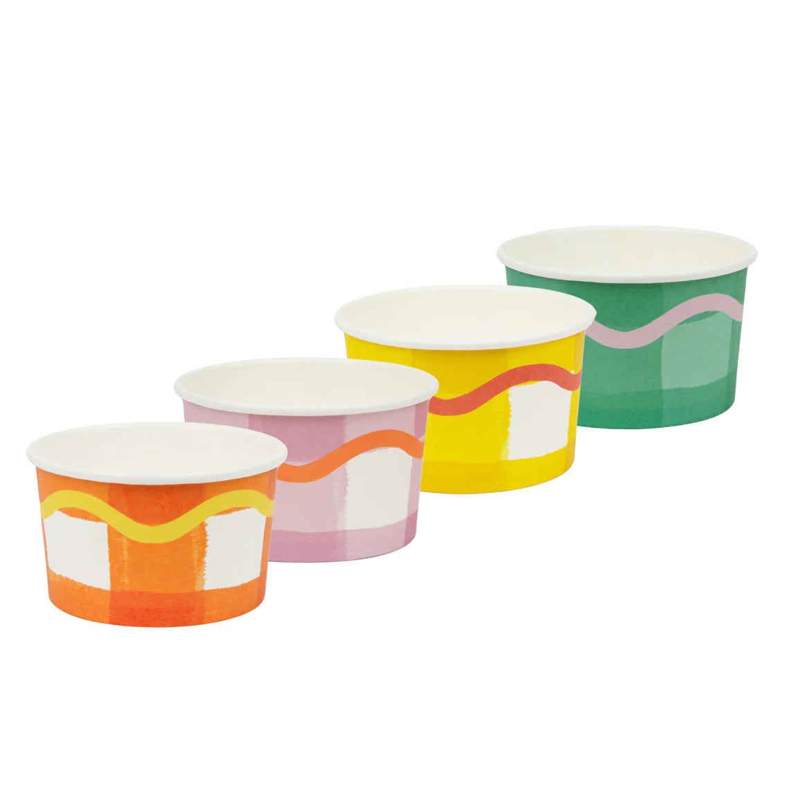Tarrina para helado mix Vichy multicolor  / 8 uds.