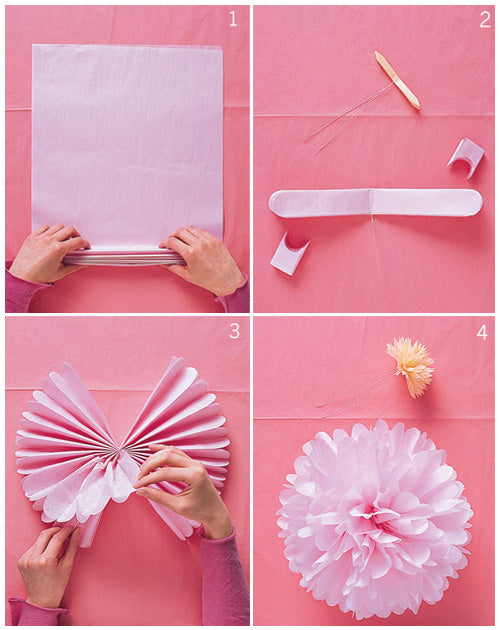 DIY-flores-papel-pompoms-bodas-bautizos-primera comunión