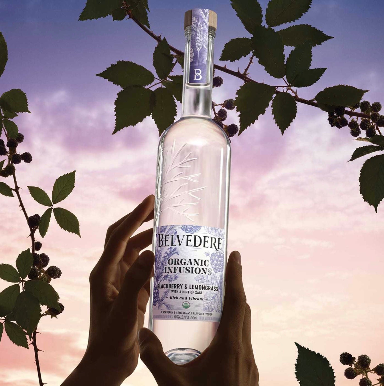 Belvedere Organic Infusions Lemon & Basil Vodka (750 ml)