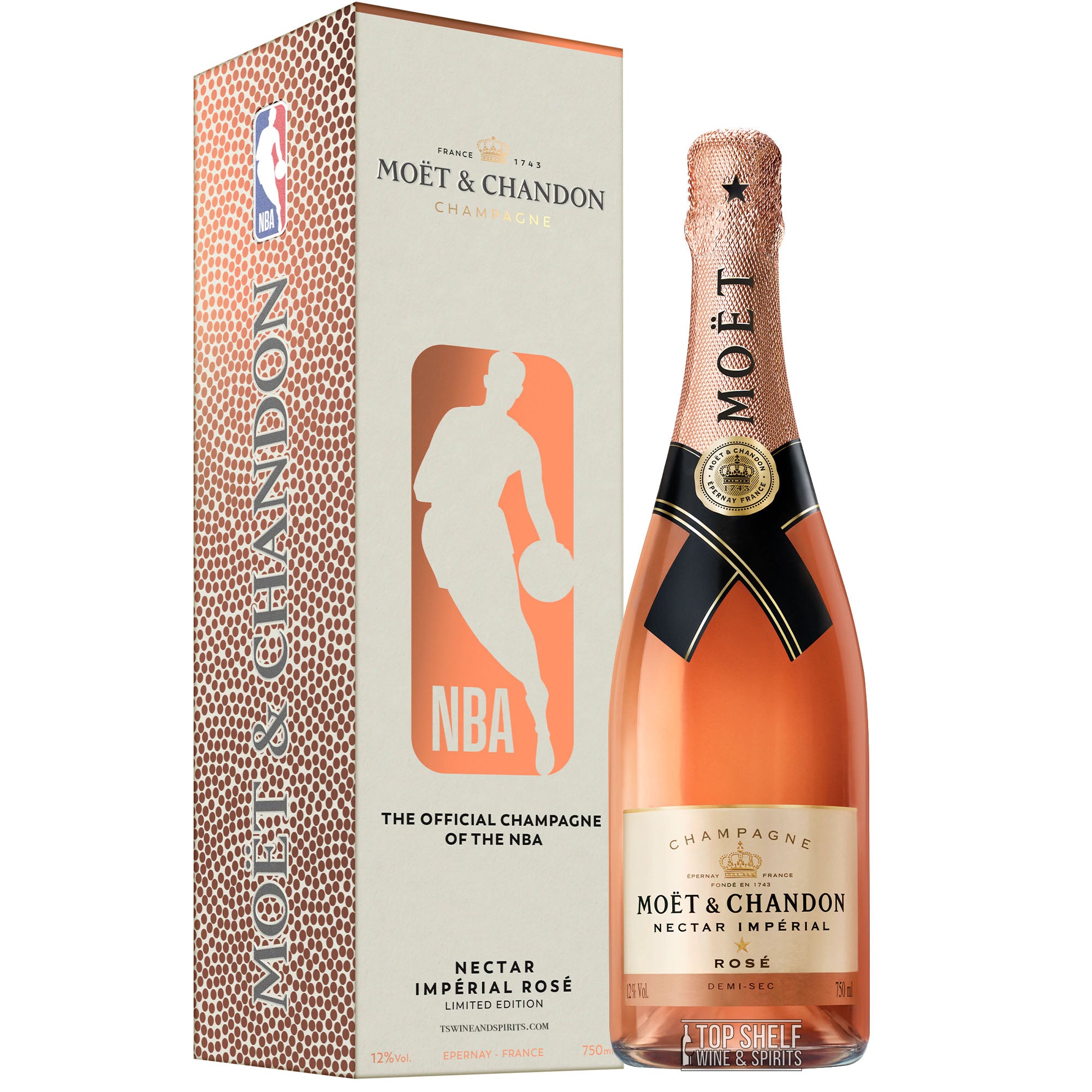 Moet HENNESSY Cognac White / Gold Official NBA basketball - Sealed NEW -  Rare!