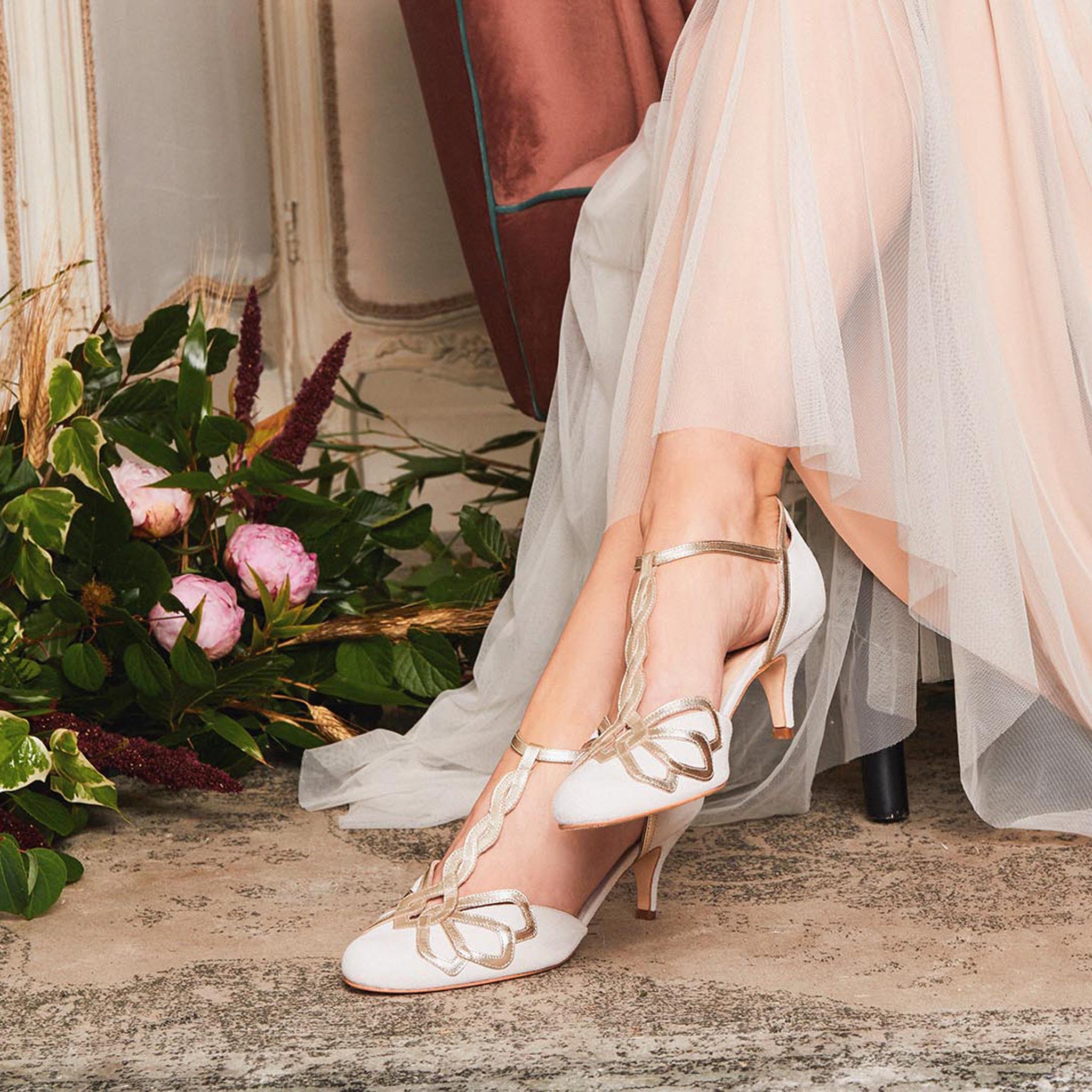 pink wedding shoes low heel