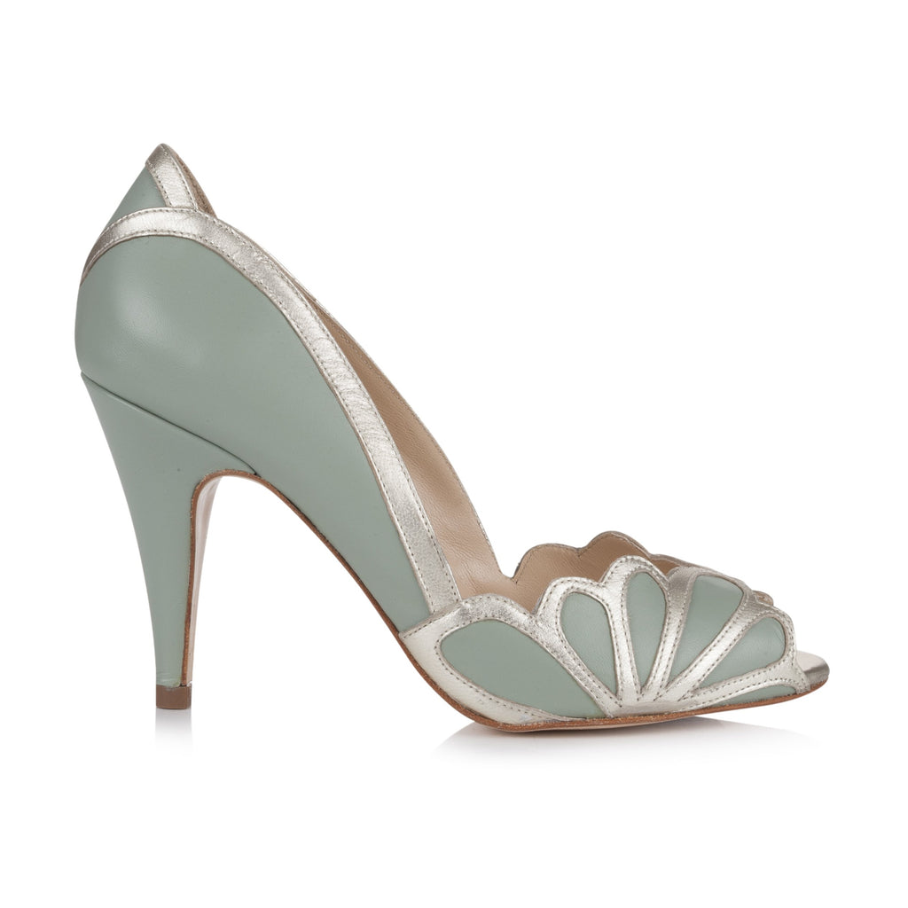 sage green heels wedding