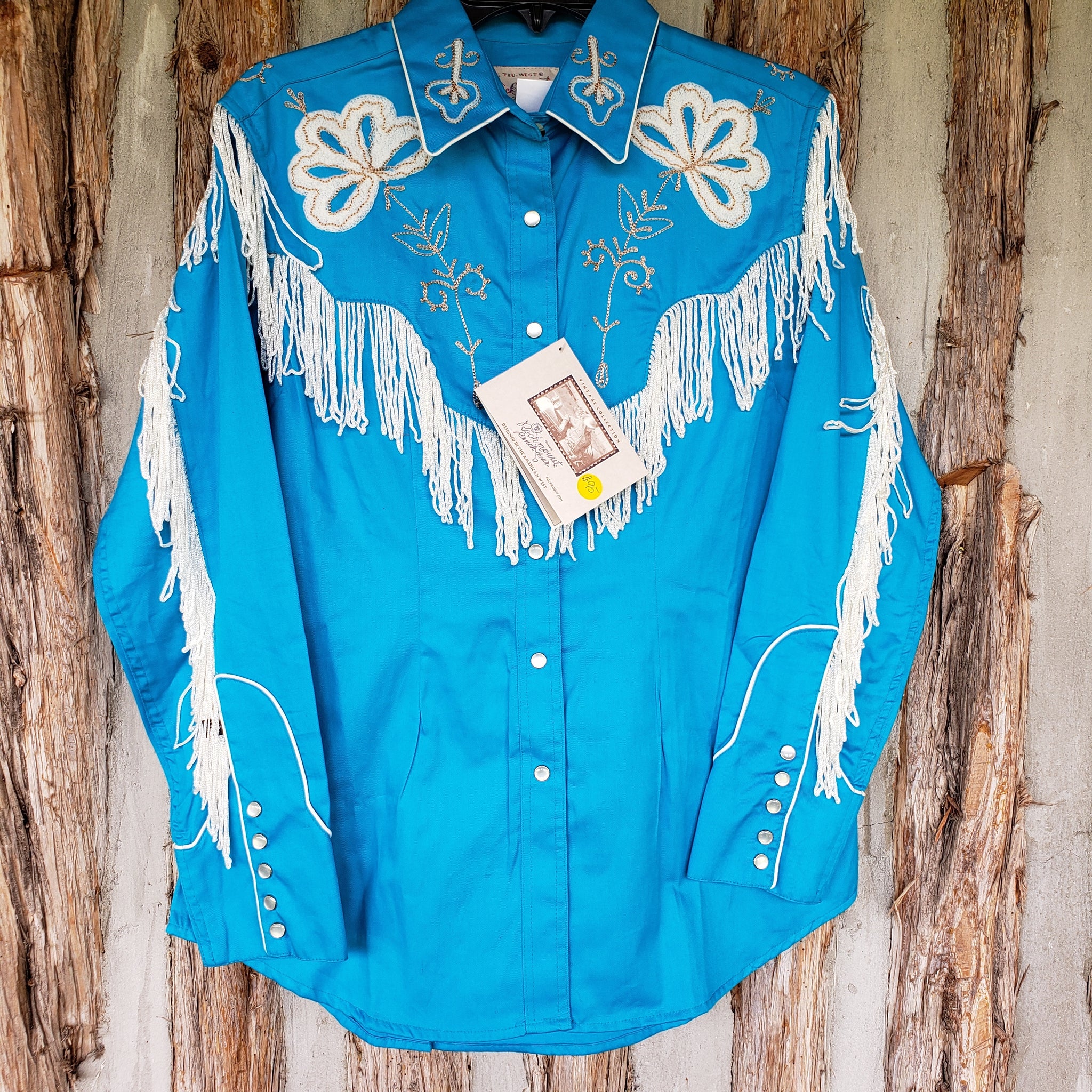 Rockmount Women's Turquoise Fringe Embroidered Western Shirt – Camp ...