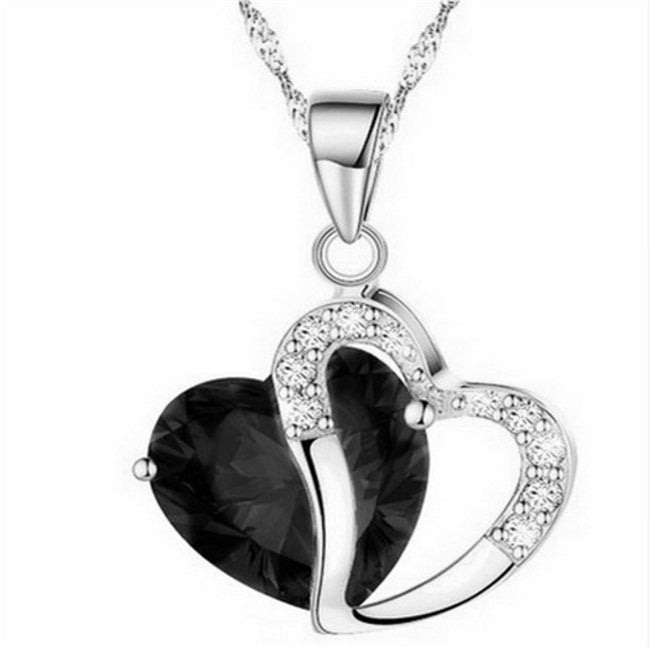 Heart Crystal pendentif amethyste Maxi Statement Pendant Necklace NEW Jewelry