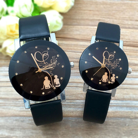 Minimalist Classic Quartz Watch Student Couple Stylish Spire Glass Belt Quartz wristwatches Lovers Casual simple Clock hours @F