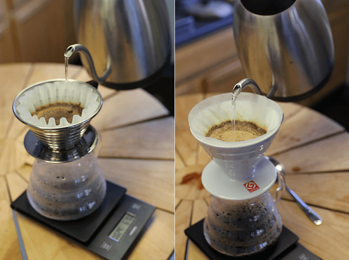 Kalita Wave (left) and Hario V60 (right)