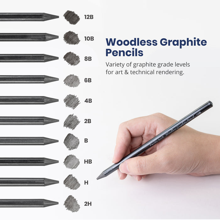 Woodless Graphite Pencil 12B - 2H - Set of 6 (2 Pack) — Omnitopia Supply