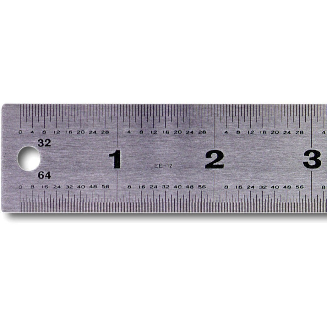 ruler-stainless-steel-inch-32nd-64th-w-non-skid-cork-rubber-back