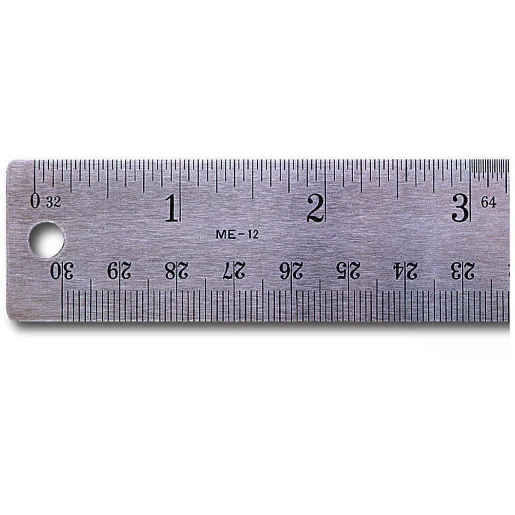 ruler-stainless-steel-inch-32nd-64th-metric-graduations-w-non