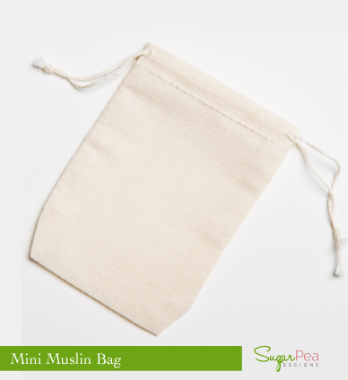 2.75x4 inch Double Drawstring Cotton Muslin Bags 50 Count Pack