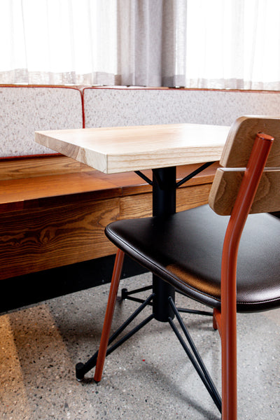 Custom restaurant tables and seating by Edgework Creative