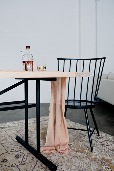 The Truss Dining Table by Edgework Creative, wood and metal table