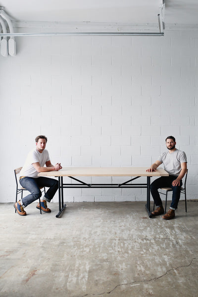 The Truss Dining Table by Edgework Creative, wood and metal table