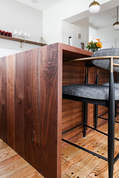 Wood kitchen island by Edgework Creative