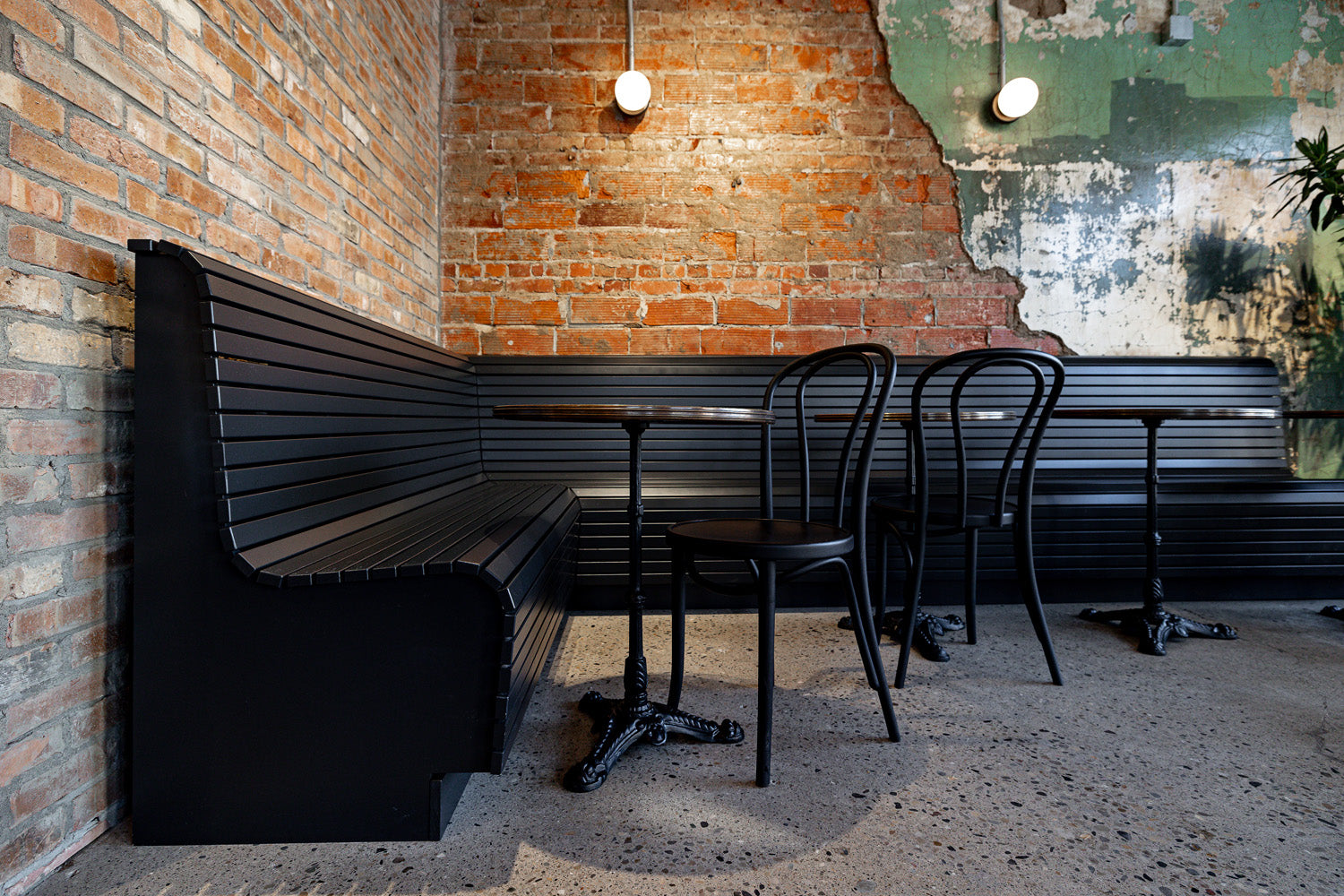 Custom restaurant seating by Edgework Creative