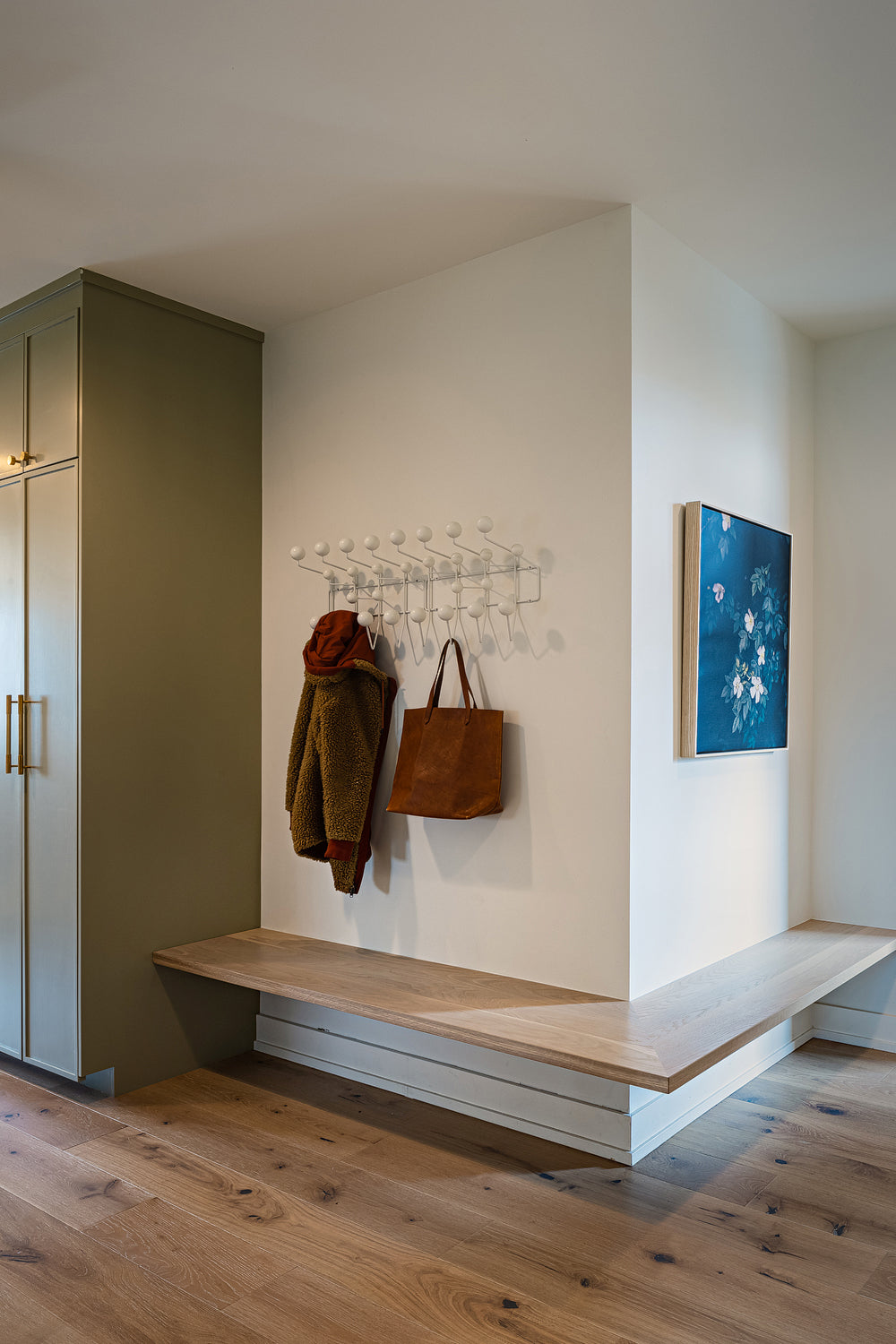 Mudroom storage and bench by Edgework Creative