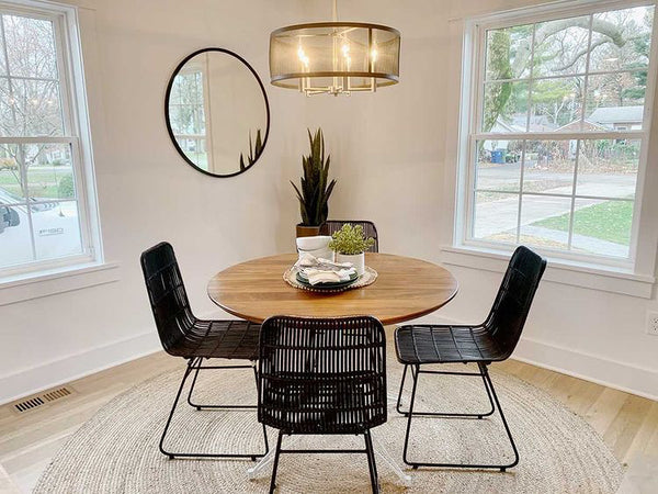 Walnut round dining table