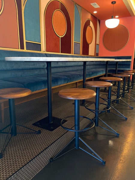 Mast counter height stools in Walnut by Edgework Creative