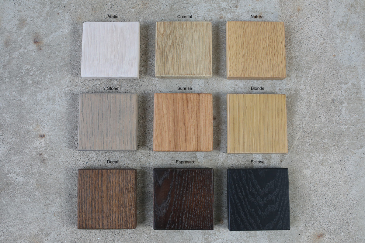 white oak stain samples