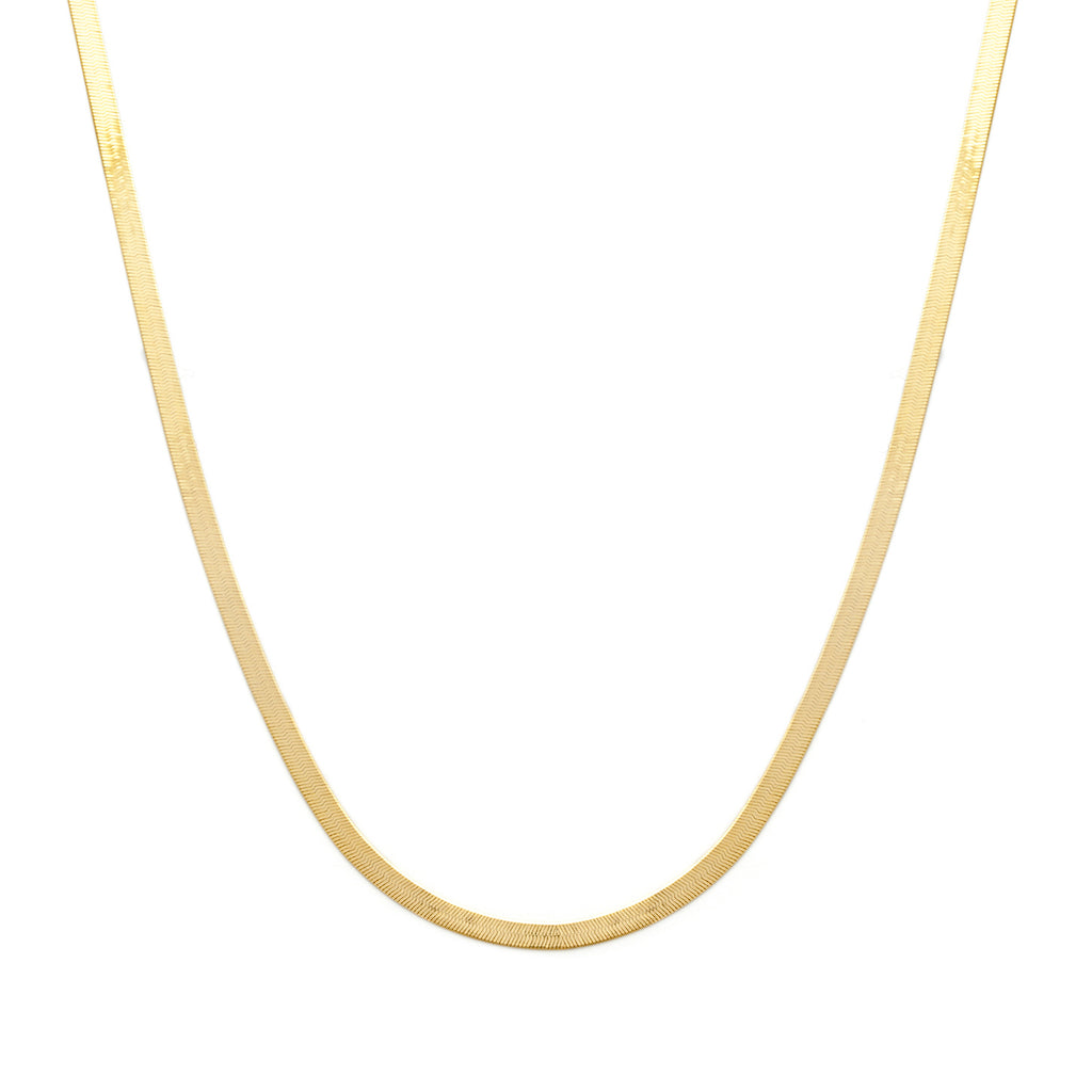 Herringbone Mother Necklace | 14k Gold
