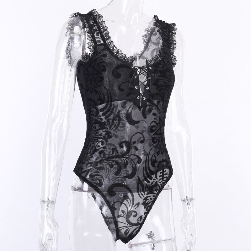 gothic lace bodysuit