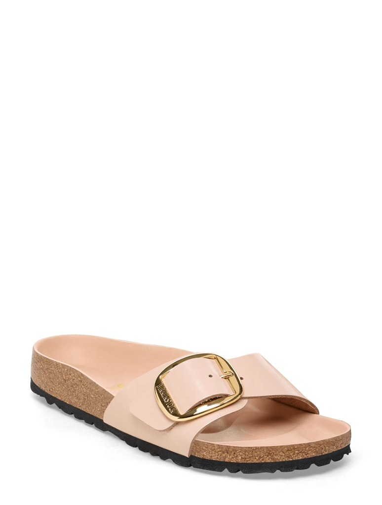 Birkenstock Madrid Big Buckle Sandal in High Shine New Beige