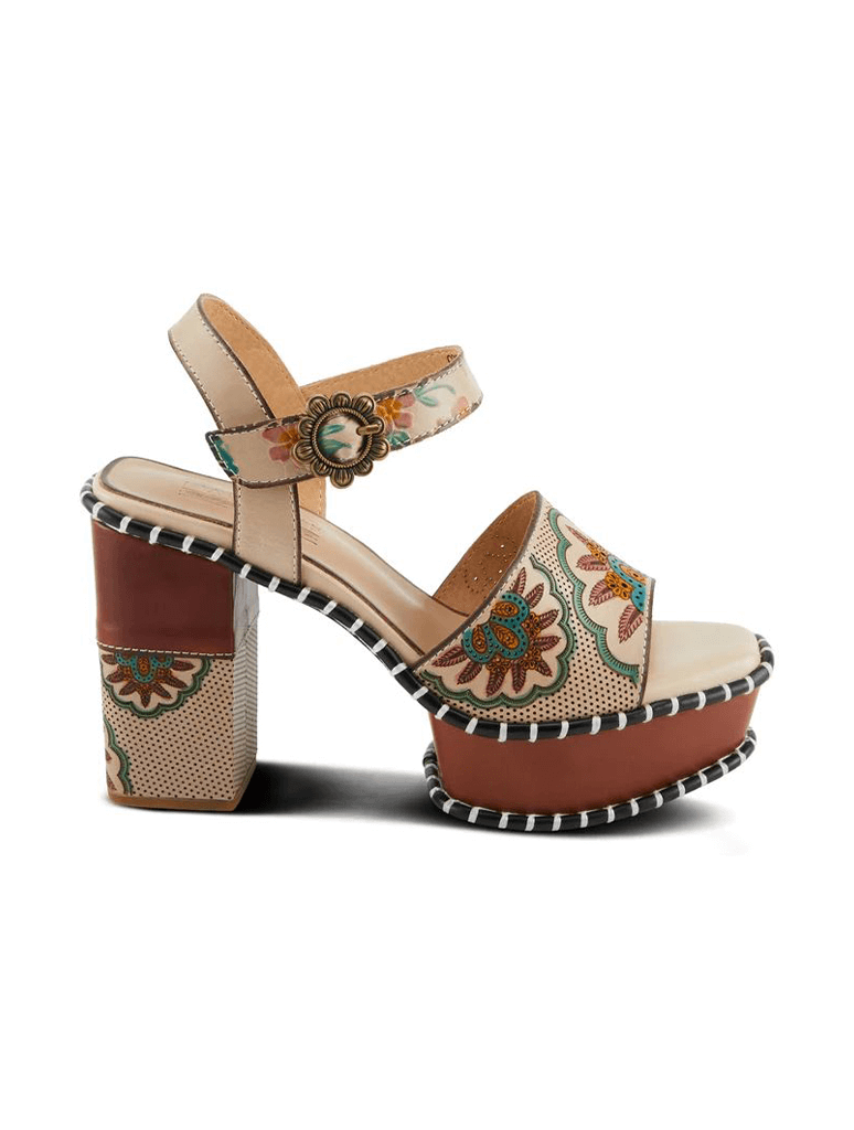 L'Artiste By Spring Step Gogetem Heel in Beige Multi (Final Sale)