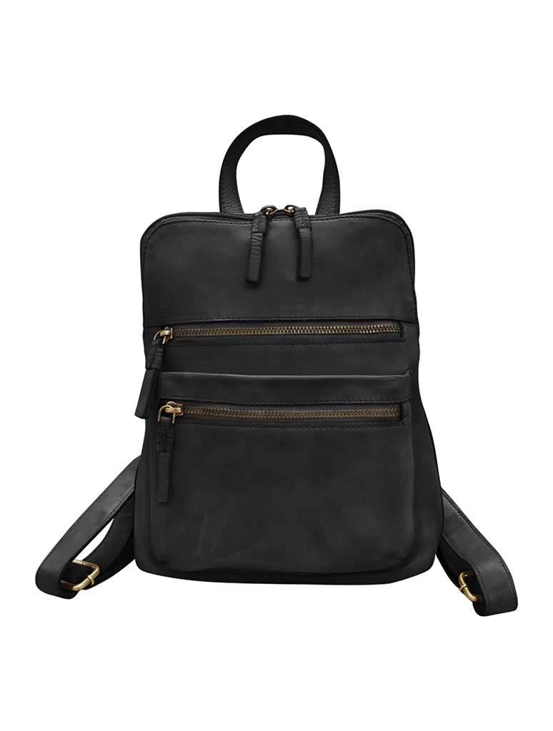 Washed Small Backpack in Black