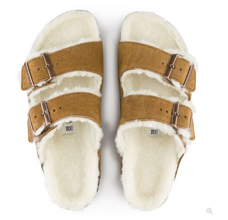 birkenstock arizona shearling burgundy