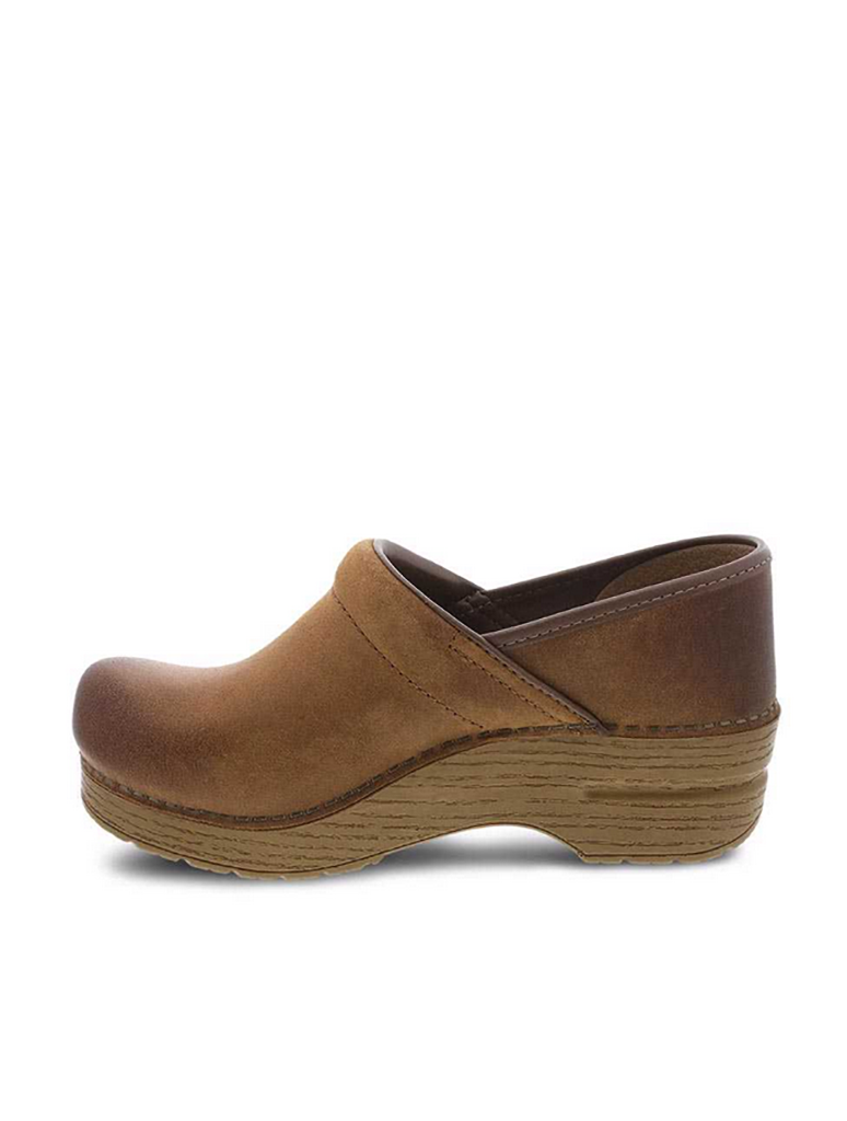 Dansko Professional Burnished Suede Clog in Tan