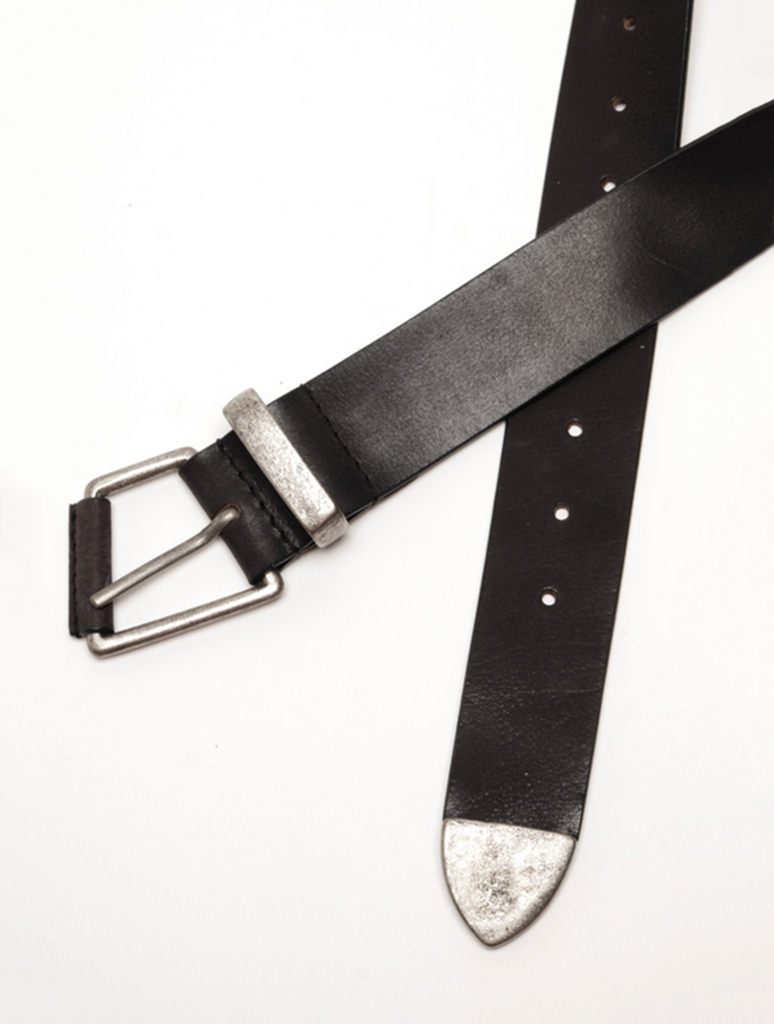 Free People WTF Getty Leather Belt in Black