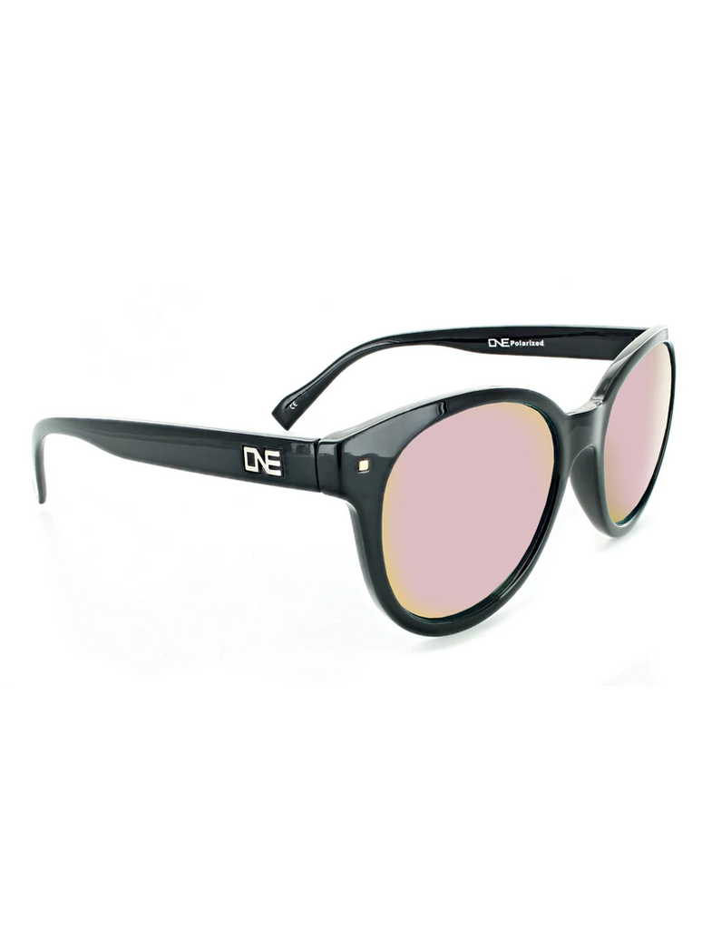 Hotplate Sunglasses in Shiny Black/Rose Gold Mirror