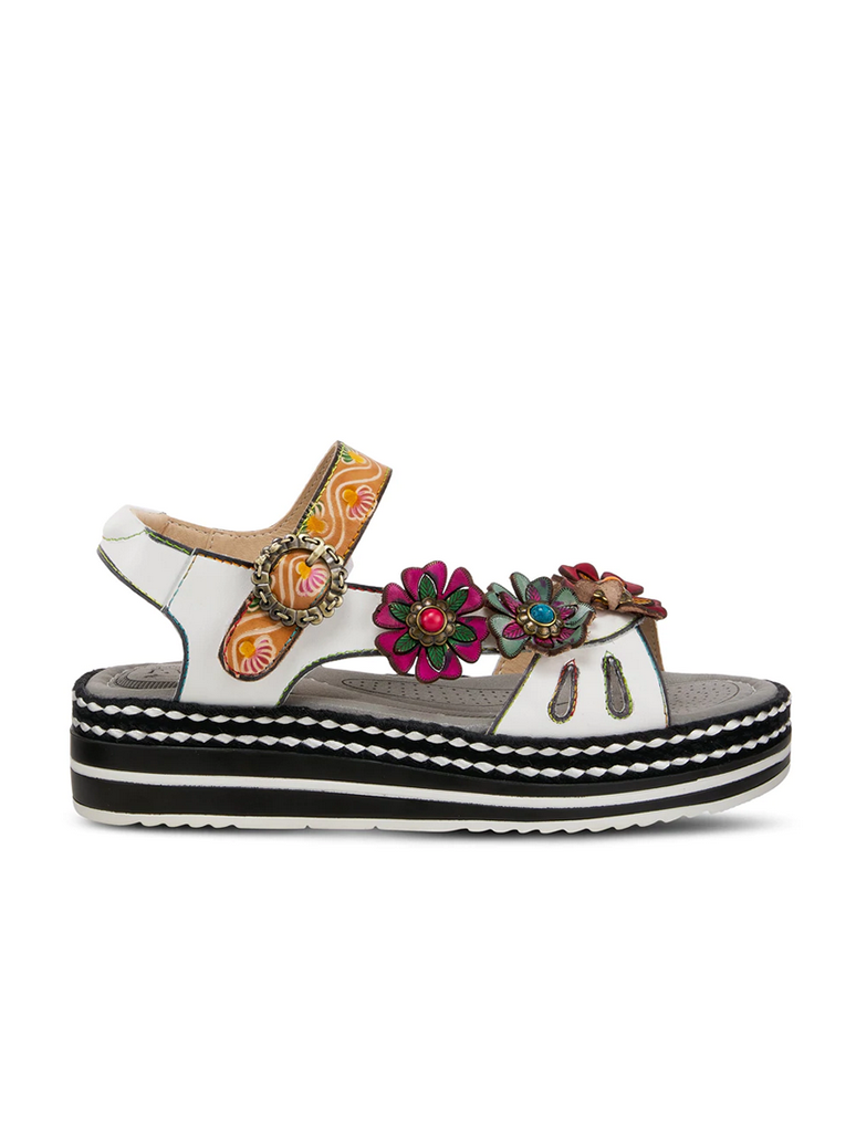 L'Artiste By Spring Step Laga Sandal in White Multi (Final Sale)