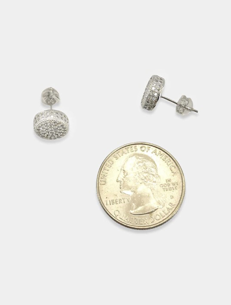 All Around Pave Studs in Silver