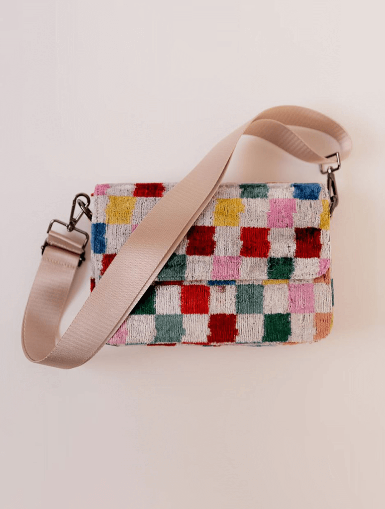 Rainbow Checkers Silk Crossbody