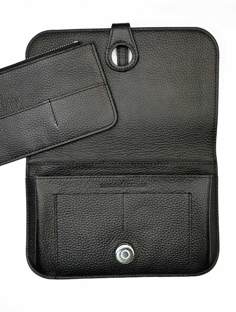 Leather Latch Wallet in Black