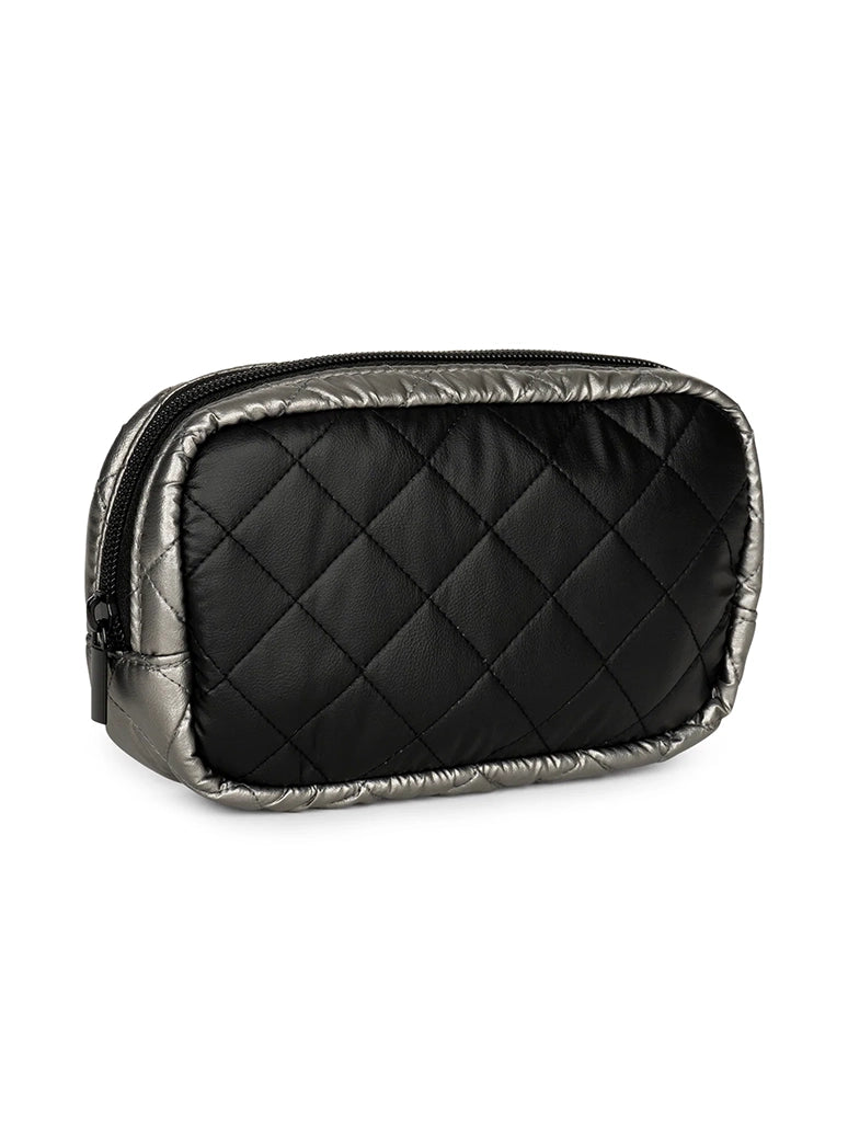 Haute Shore Charli Carbon Cosmetic Bag in Black/Pewter