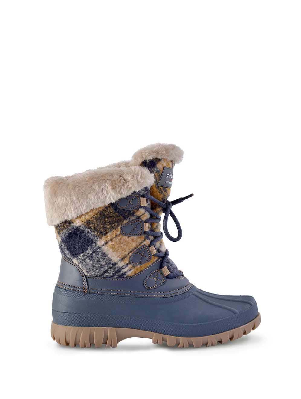 Cougar Cuddle Boot in Navy/Tan Plaid