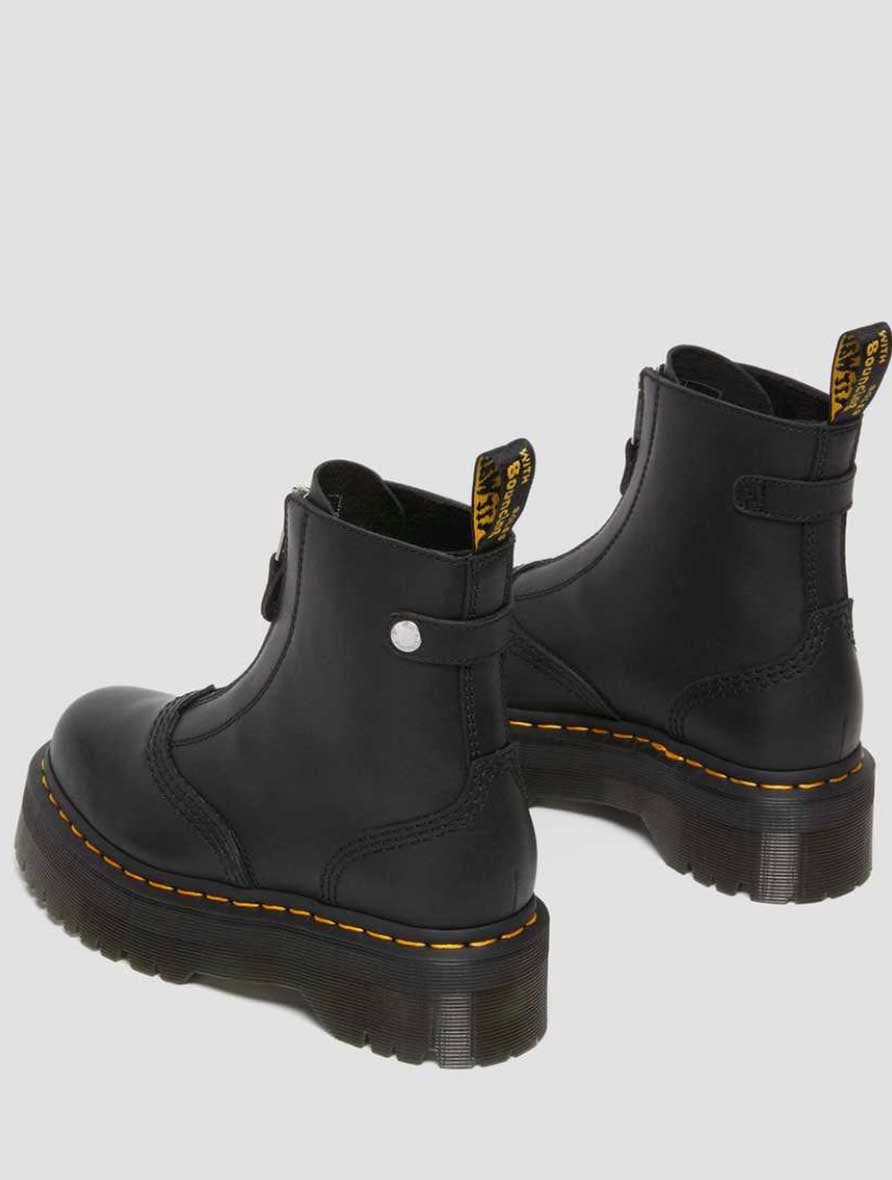 Dr. Martens Jetta Zipped Platform Boots in Black Sendal