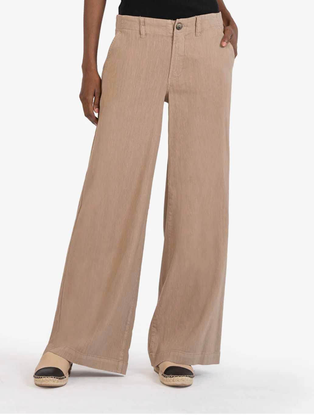 Kut From The Kloth Meg Linen Pants in Khaki