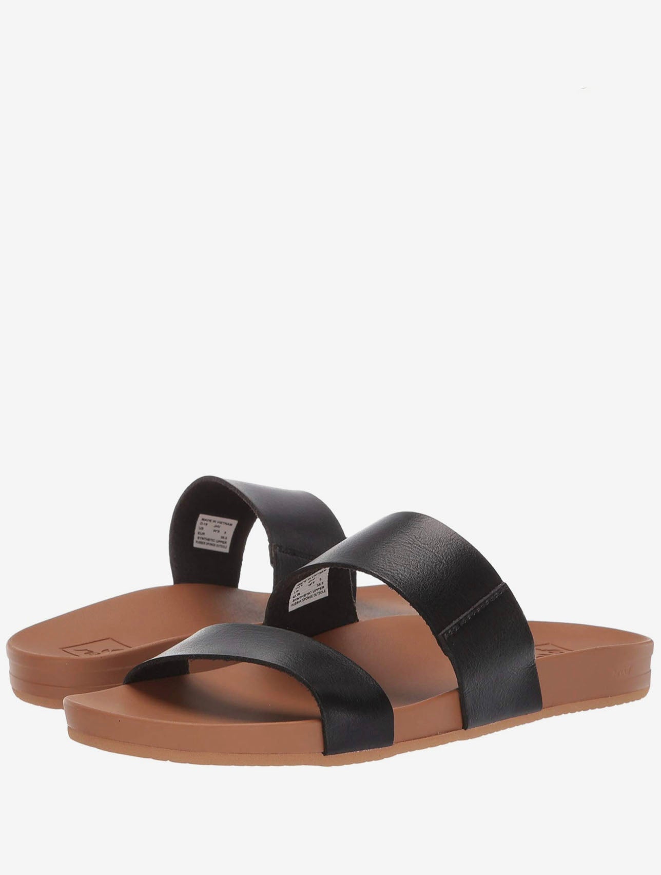 REEF Cushion Vista Sandal in Black/Natural