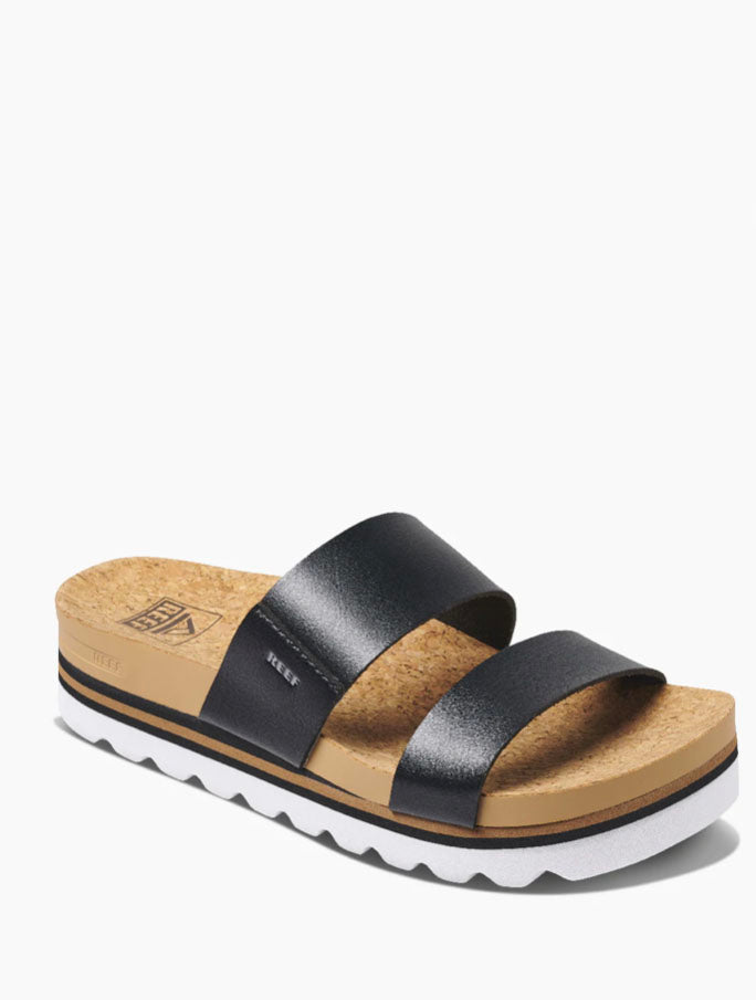 REEF Cushion Vista Hi Slide Sandal in Black