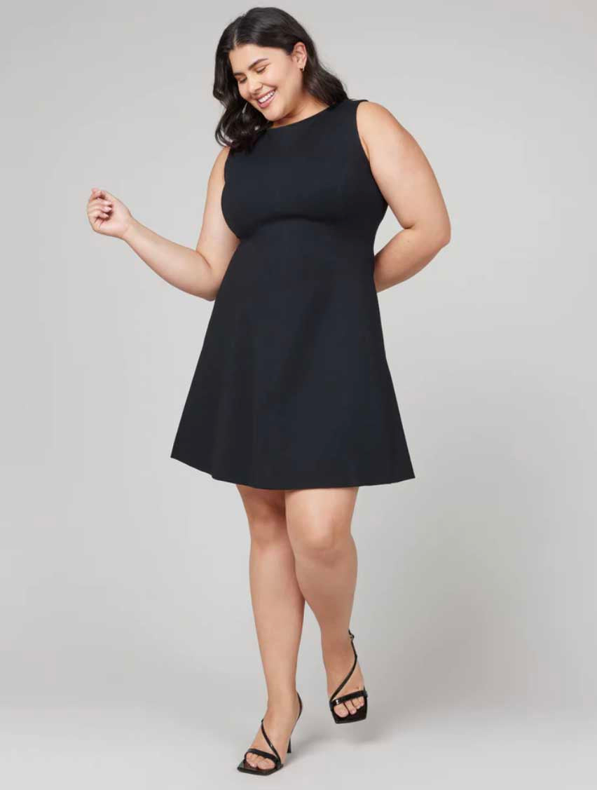 Spanx The Perfect Fit & Flare Dress in Classic Black