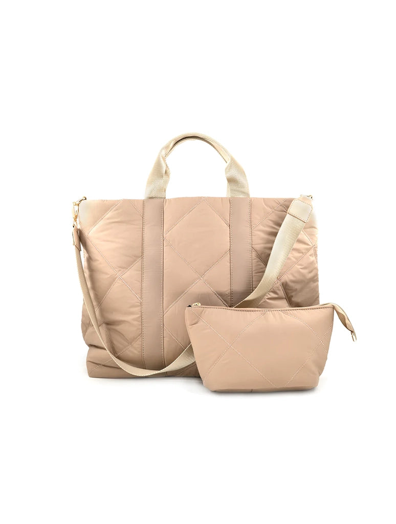 Crossbody Tote in Beige