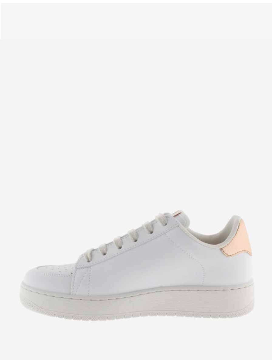 Victoria Madrid Faux Leather & Metallic Sneaker in Nude (Final Sale)