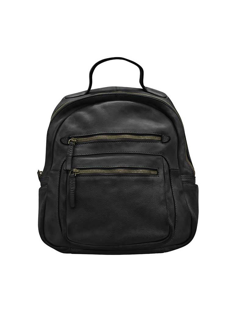 Washed Medium Backpack in Black