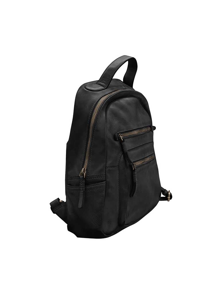 Washed Medium Backpack in Black